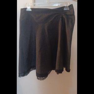 Dark Gray Skirt with Lace Hem - Size 8